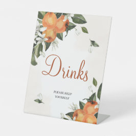 Expositor En L Lilies & Naranja Floral Ducha Beber Rótulo