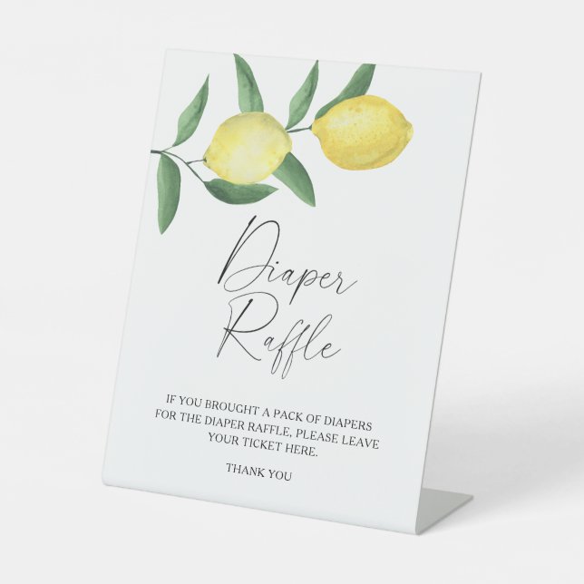 Expositor En L Limones - cartel de rifa de pañales (Anverso)