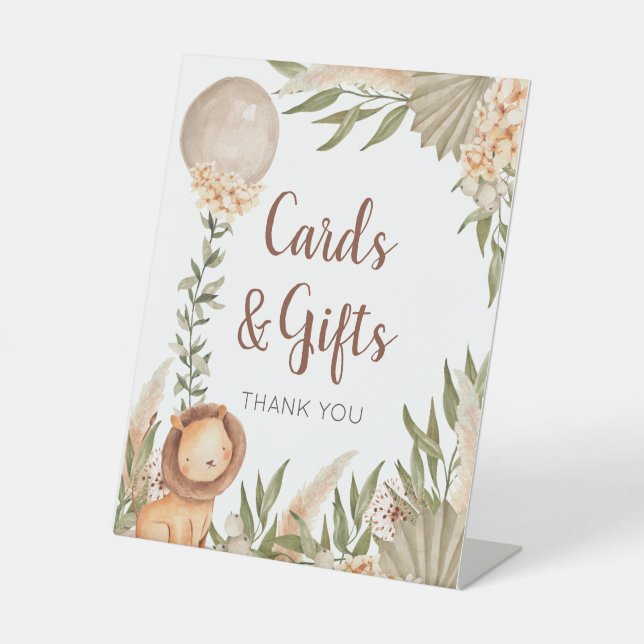 Expositor En L Lion Boho pampas Grass cards & gift (Anverso)