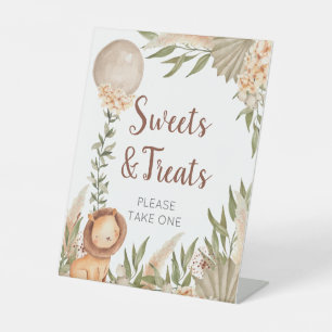 Expositor En L Lion Boho pampas Grass Sweets & Treats sign