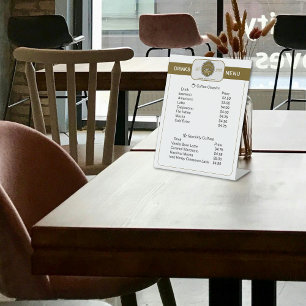 Expositor En L Lista de bebidas personalizadas de cafetería profe