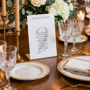Expositor En L Lista de invitados de boda minimalista elegante nú