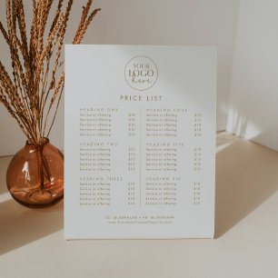 Expositor En L Lista de precios comerciales del logotipo de la ti