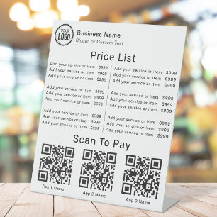 Expositor En L Lista De Precios Con Logotipo De Negocio Análisis