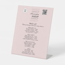 Lista de precios de artista de maquillaje QR rosa