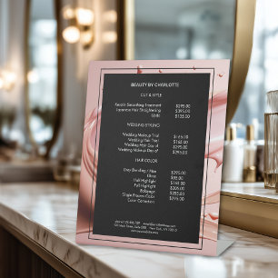 Expositor En L Lista de precios de Blush Pink Beauty Salon