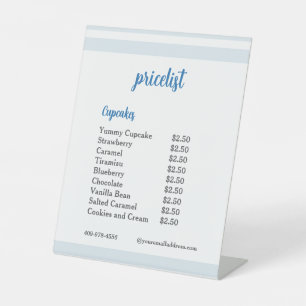 Expositor En L Lista de precios de cupcakes Blue Flower Mixer