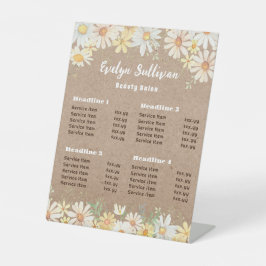 Expositor En L Lista de precios de Daisies faux kraft