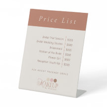 Lista de Precios de Maquillador con Logo de Marca