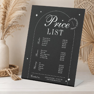 Expositor En L Lista de Precios de Negocio de Belleza Vintage Min