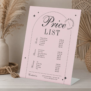 Expositor En L Lista de precios de negocio de belleza vintage mod