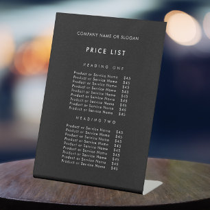 Expositor En L Lista de precios de nombres comerciales negros min