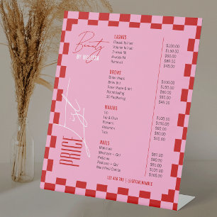 Expositor En L Lista de precios de Retro Rojo y Rosa Groovy Hair