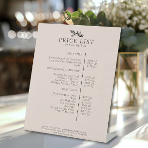 Expositor En L Lista de Precios de Salón Botánico Blanco Minimali