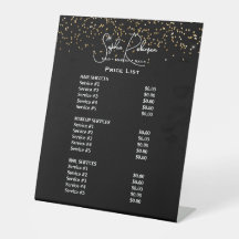Lista de precios de salón de belleza con brillo ne