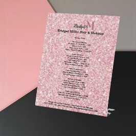 Expositor En L Lista de precios de salón de belleza con monograma