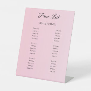 Expositor En L Lista de precios de salón de belleza elegante mode