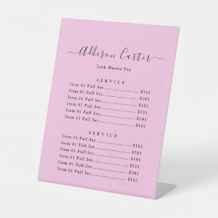 Expositor En L Lista de precios de salón de belleza elegante mode