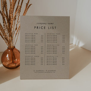Expositor En L Lista de precios de servicios comerciales de moda 