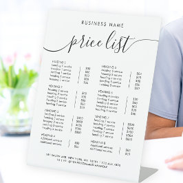 Expositor En L Lista de precios de servicios de negocios de calig