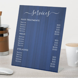 Expositor En L Lista de precios de servicios del Salón Azul