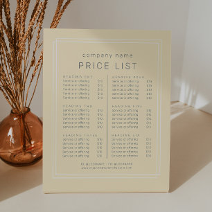 Expositor En L Lista de precios de servicios empresariales Avery