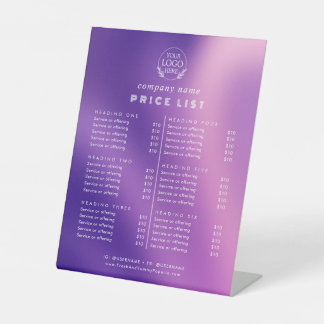 Expositor En L Lista de precios de servicios empresariales de tip