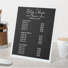 Expositor En L Lista de precios de venta de belleza en blanco y n