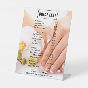 Expositor En L Lista de precios de venta de uñas y orquídeas de F