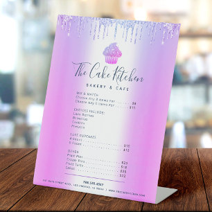 Expositor En L Lista de Precios del Menú de la Panadería Purple C