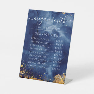 Expositor En L Lista de precios del menú del Servicio de acuarela