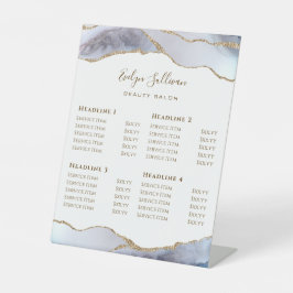 Expositor En L Lista de precios del Salón de Belleza Gray Blue Ag