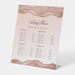 Expositor En L Lista de precios del Salón de Belleza Rosa Gold Ag