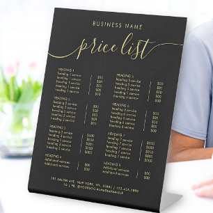 Expositor En L Lista de precios del servicio de tipografía de oro