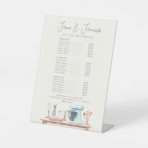 Expositor En L Lista de precios elegante de pastelería de panader