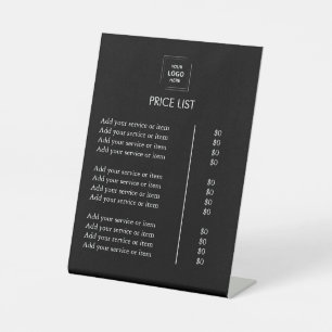 Expositor En L Lista de Precios Logotipo Personalizado Negocio