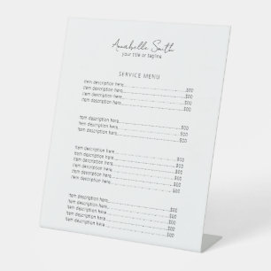 Expositor En L Lista de precios moderna minimalista elegante simp