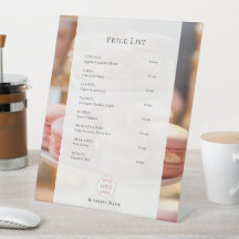 Lista de precios personalizada para panadería menú