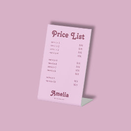 Expositor En L Lista de precios Servicio Retro Rosa