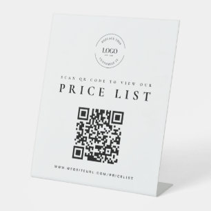 Expositor En L Lista de precios sin contacto Código QR logotipo c