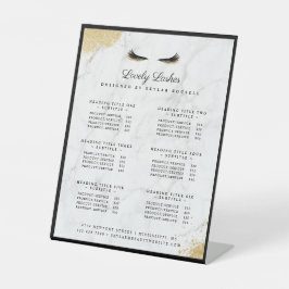 Expositor En L Lista de servicios de salón de belleza Black & Gol