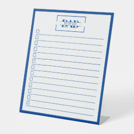 Expositor En L Lista de tareas pendientes monograma Papá Azul 10"