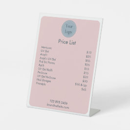 Expositor En L Lista moderna de precios Minimalistas simples rosa