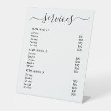 Lista moderna de precios profesionales para empres