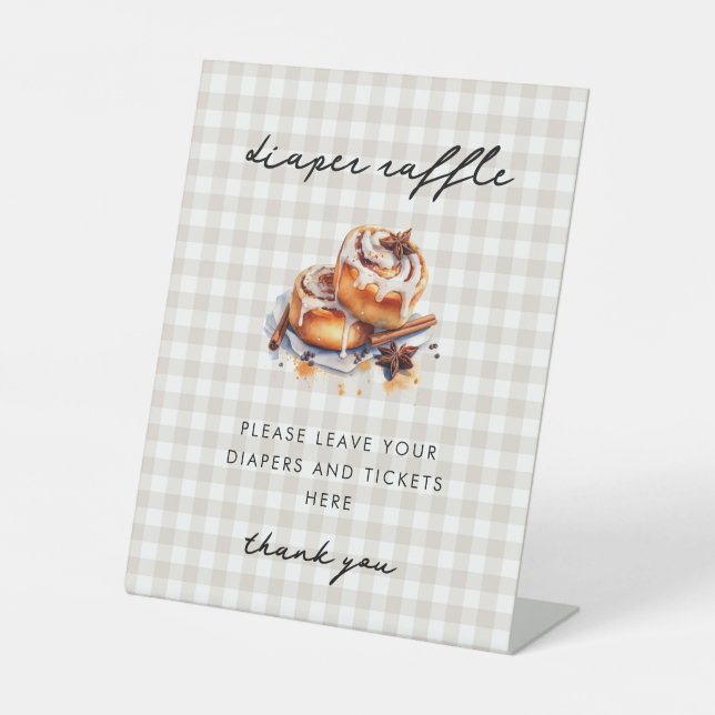 Expositor En L Little Bun in the Oven Baby Shower Diaper Raffle  (Anverso)