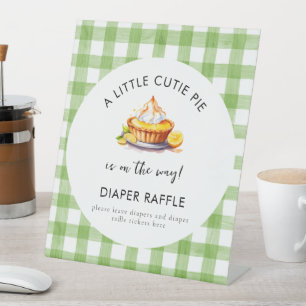 Expositor En L Little Cutie Pie Lemon Baby Shower Diaper Raffle
