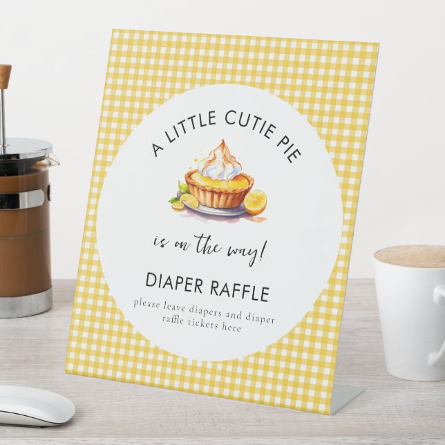 Expositor En L Little Cutie Pie Lemon Baby Shower Diaper Raffle (In Situ)