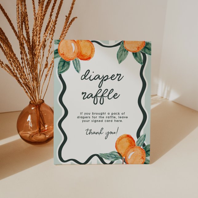 Expositor En L Little Cutie Whimsical Diaper Raffle Entry (Little Cutie Diaper Raffle Sign)