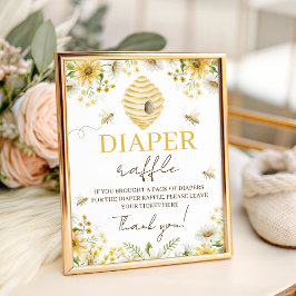 Expositor En L Little Honey Bee Diaper Raffle Game Sign