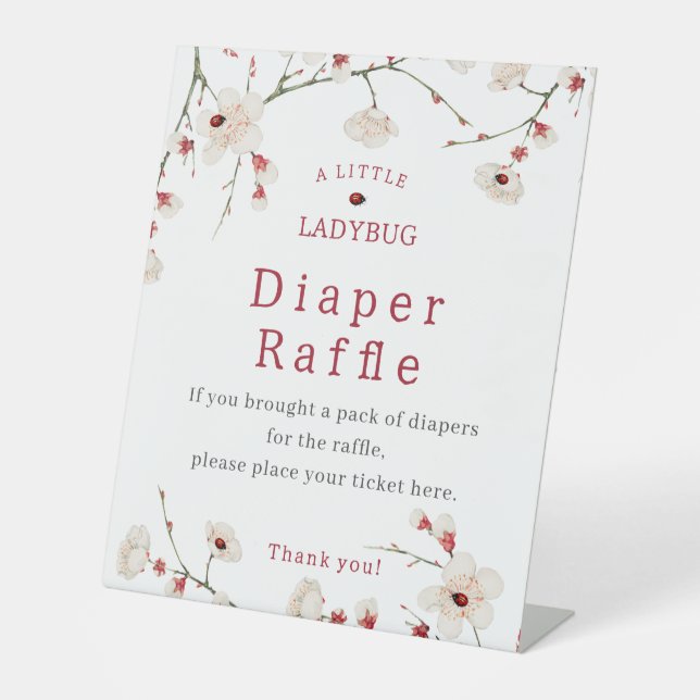 Expositor En L Little Ladybug Baby Shower Diaper Raffle (Anverso)